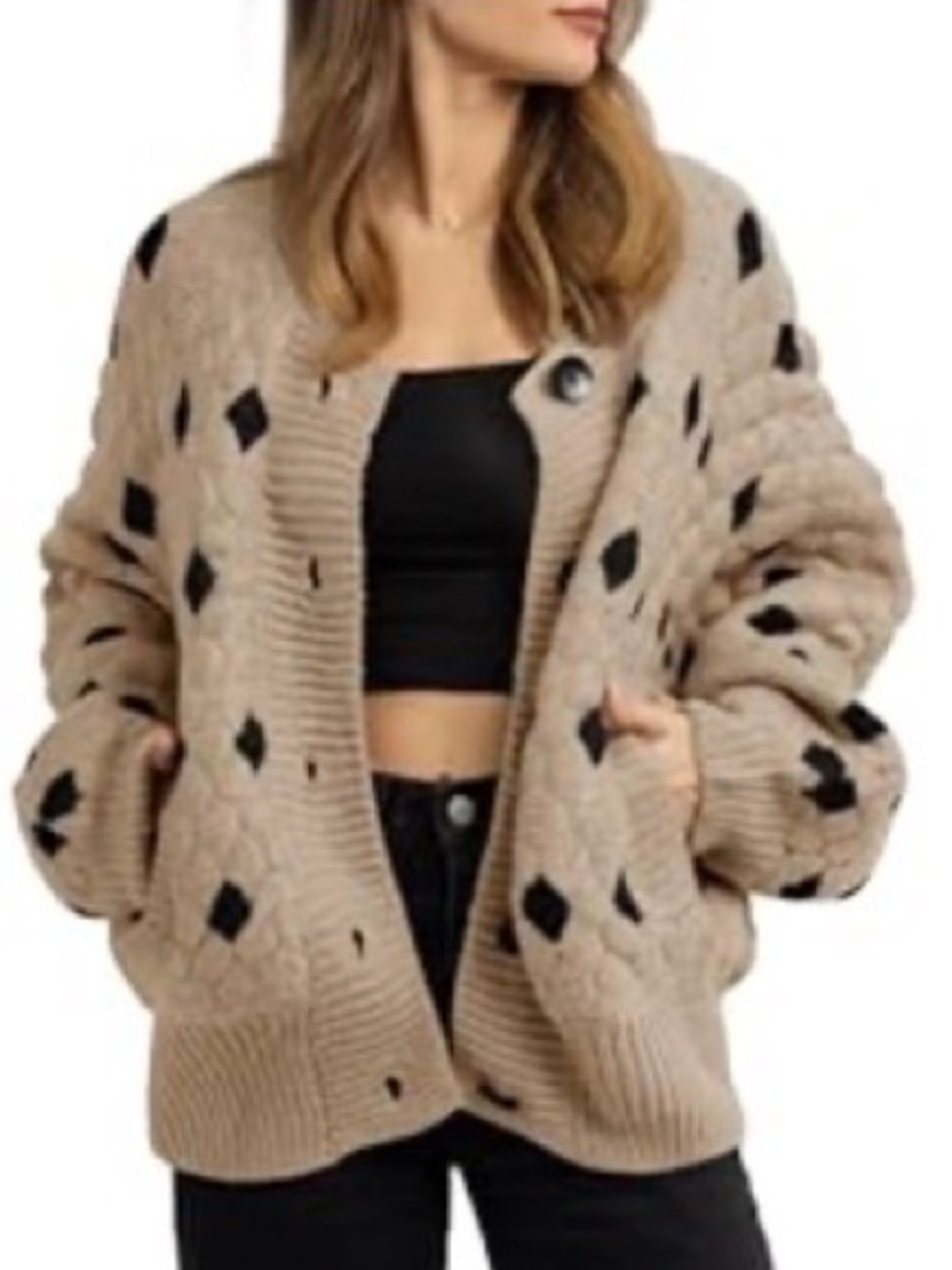 Cozy Knit Chunky Cardigan Sweater Extra Plush and Warm - Size 2X